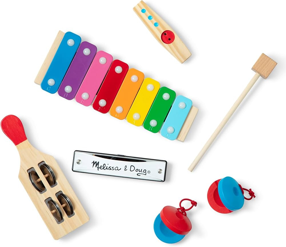Melissa & Doug Band-in-a-Box Hum! Jangle! Shake! - 7-Piece Musical Instrument Set | Amazon (US)