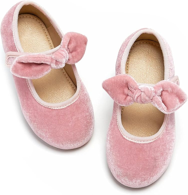 Kiderence Little Toddler Girls Dress Shoes Ballerina Ballet Flats Kids Mary Janes | Amazon (US)