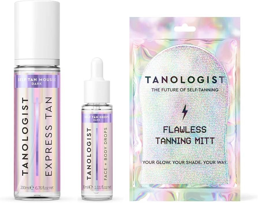 Tanologist Complete Kit, Dark - Hydrating Sunless Tanning Mousse, Body & Face Tanning Drops, and ... | Amazon (US)