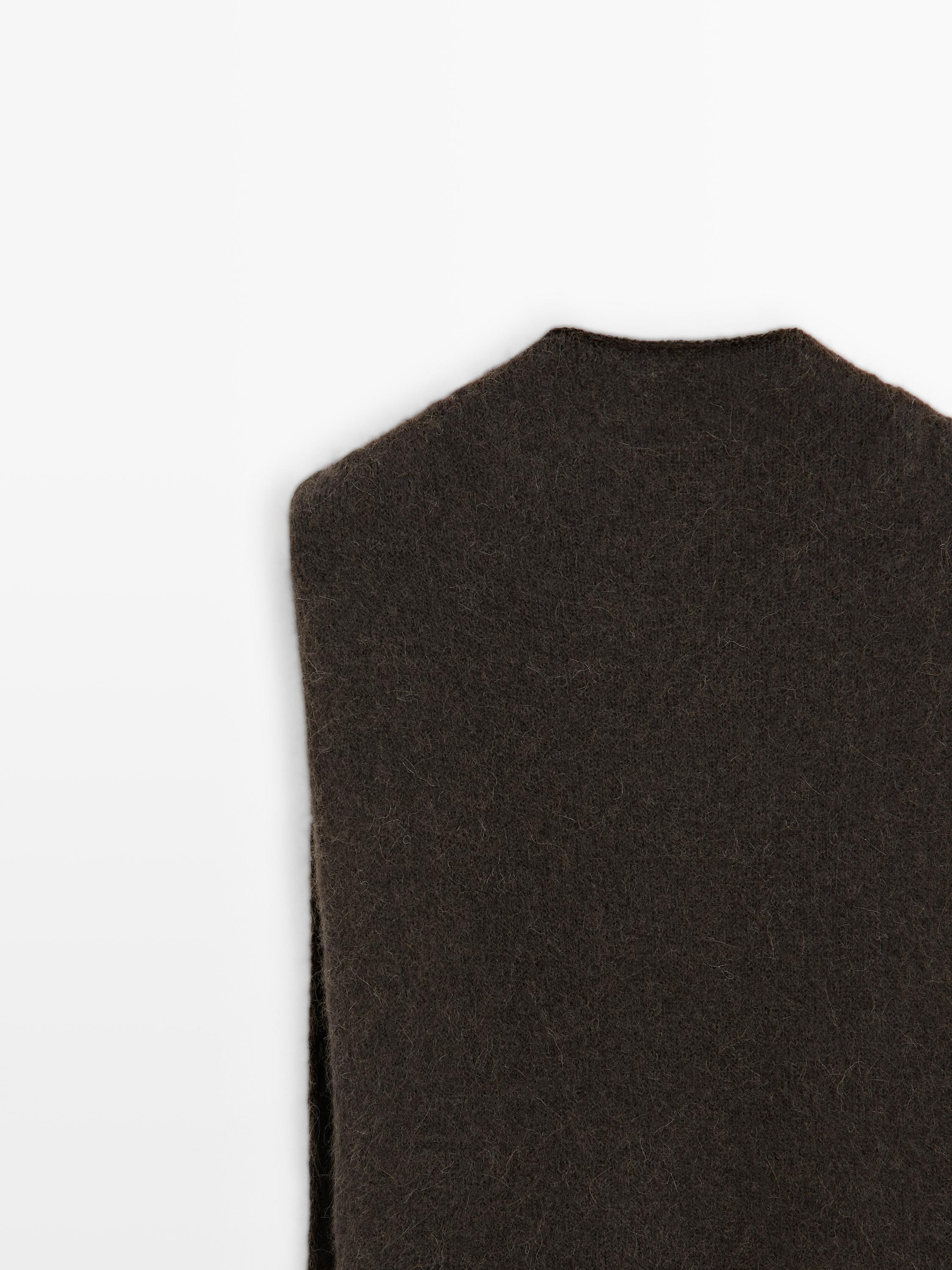 Hooded alpaca blend bib | Massimo Dutti UK