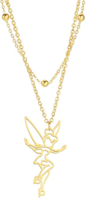 EUEAVAN Princess Wendy Tinkerbell Pendant Necklace Fairy Pixie Angel Trendy Exquisite Magical Dan... | Amazon (US)