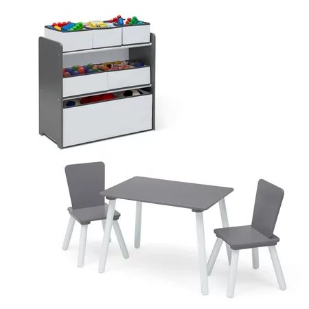 Delta Children 4-Piece Toddler Playroom Set – Includes Play Table with Dry Erase Tabletop and 6 Bin  | Walmart (US)