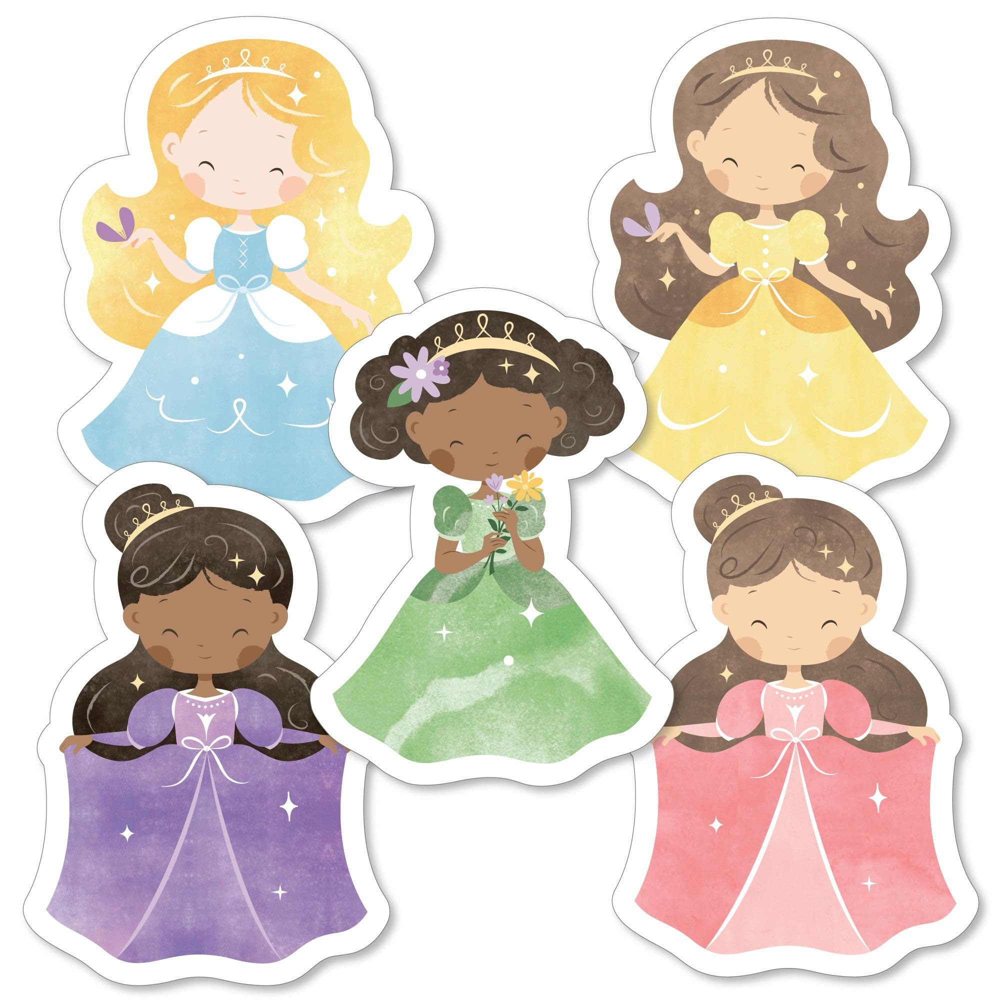 Big Dot of Happiness Princess Party Small Paper Cutouts, DIY Birthday Party Decor Craft for Girls... | Amazon (US)