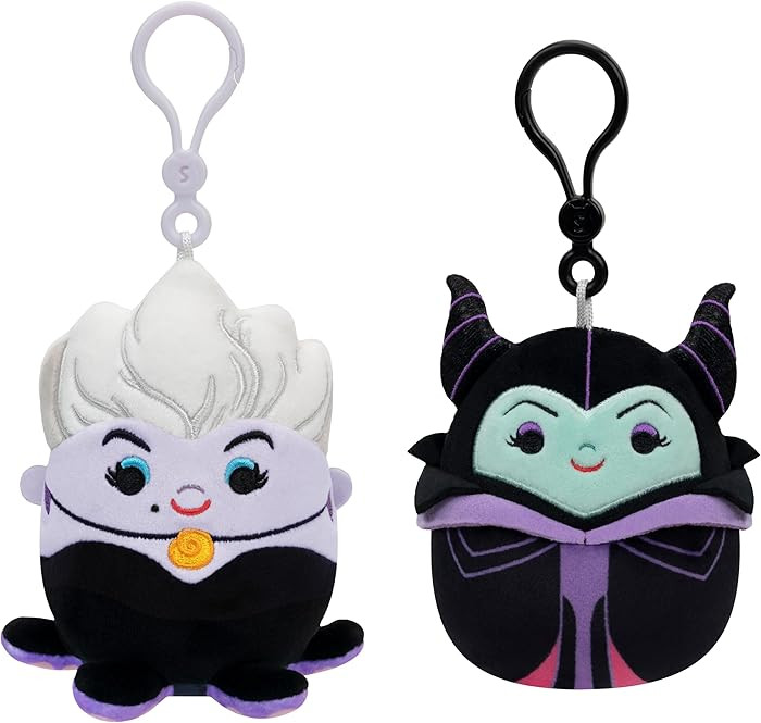 Squishmallows Clip original de 3.5 pulgadas de Disney Mal\u00e9fica y \u00darsula - Paquete de 2 ... | Amazon (US)