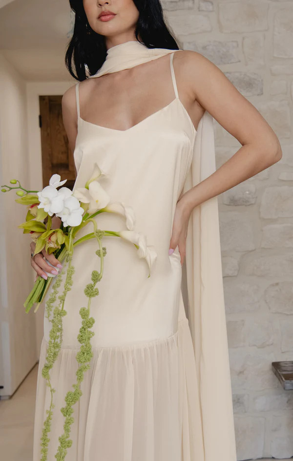 Dalia Maxi Dress ~ Buttercream Luxe Satin | Show Me Your Mumu