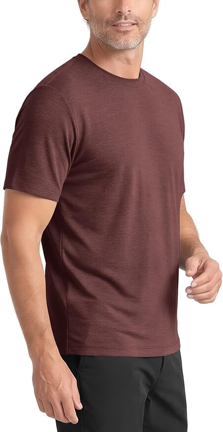 ODODOS Men's All-Day Comfort T-Shirt - odSTRATUM Tech Tee, Ultra Soft Moisture Wicking UPF 50+ Pe... | Amazon (US)