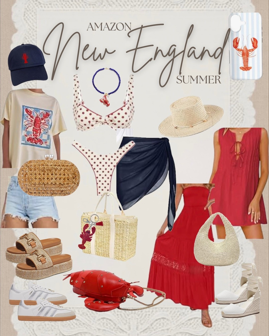 Nothing says a Northeast summer quite like crisp navy, lobster motifs, and classic straw textures. 🦞

Whether you're heading to the Cape, Nantucket, or just want to bring those coastal vibes to your backyard, I’ve rounded up the best Amazon fashion finds to nail the look! 🌊⚓️

#LTKSeasonal #LTKSwim #LTKootd