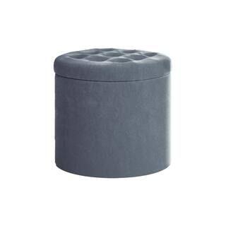 Gray Tweed Storage Ottoman | The Home Depot
