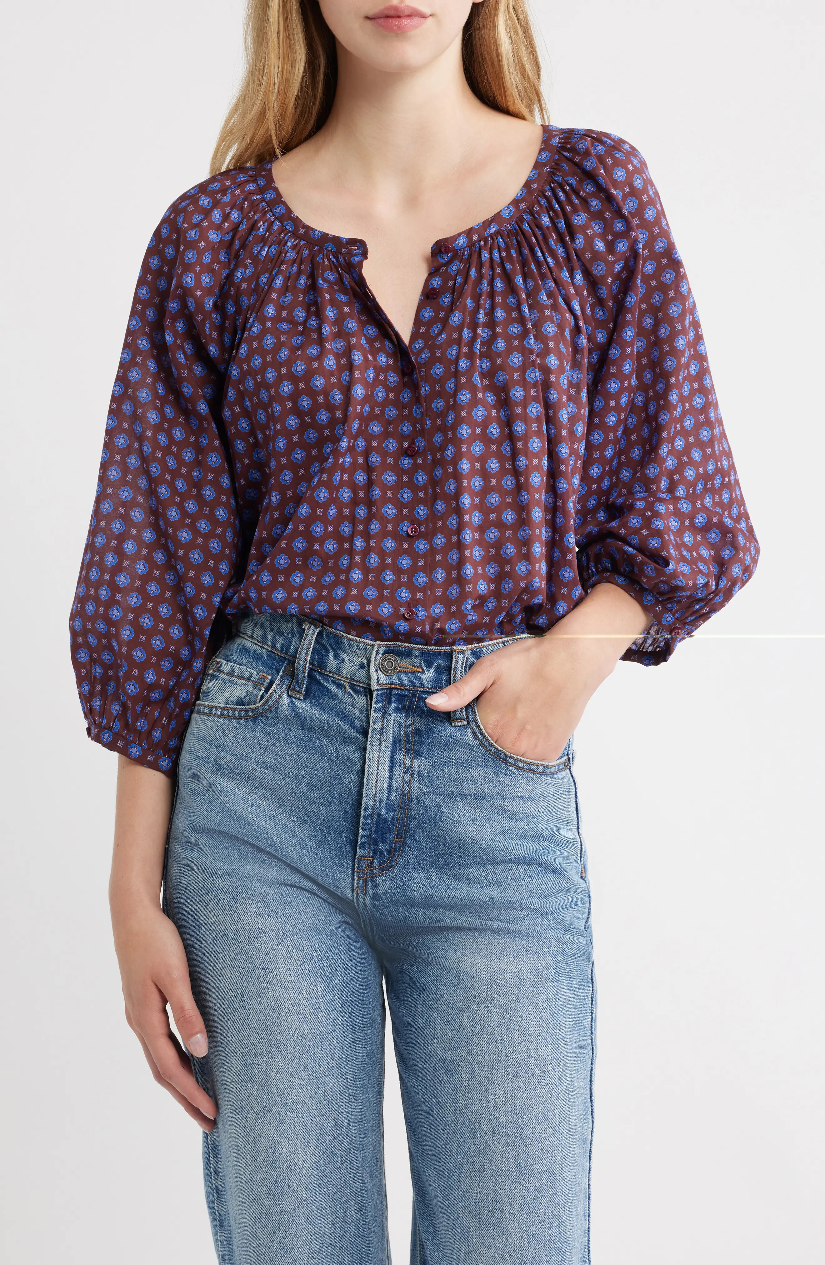 D\u00d4EN Jiana Print Organic Cotton Top (Women) | Nordstrom | Nordstrom