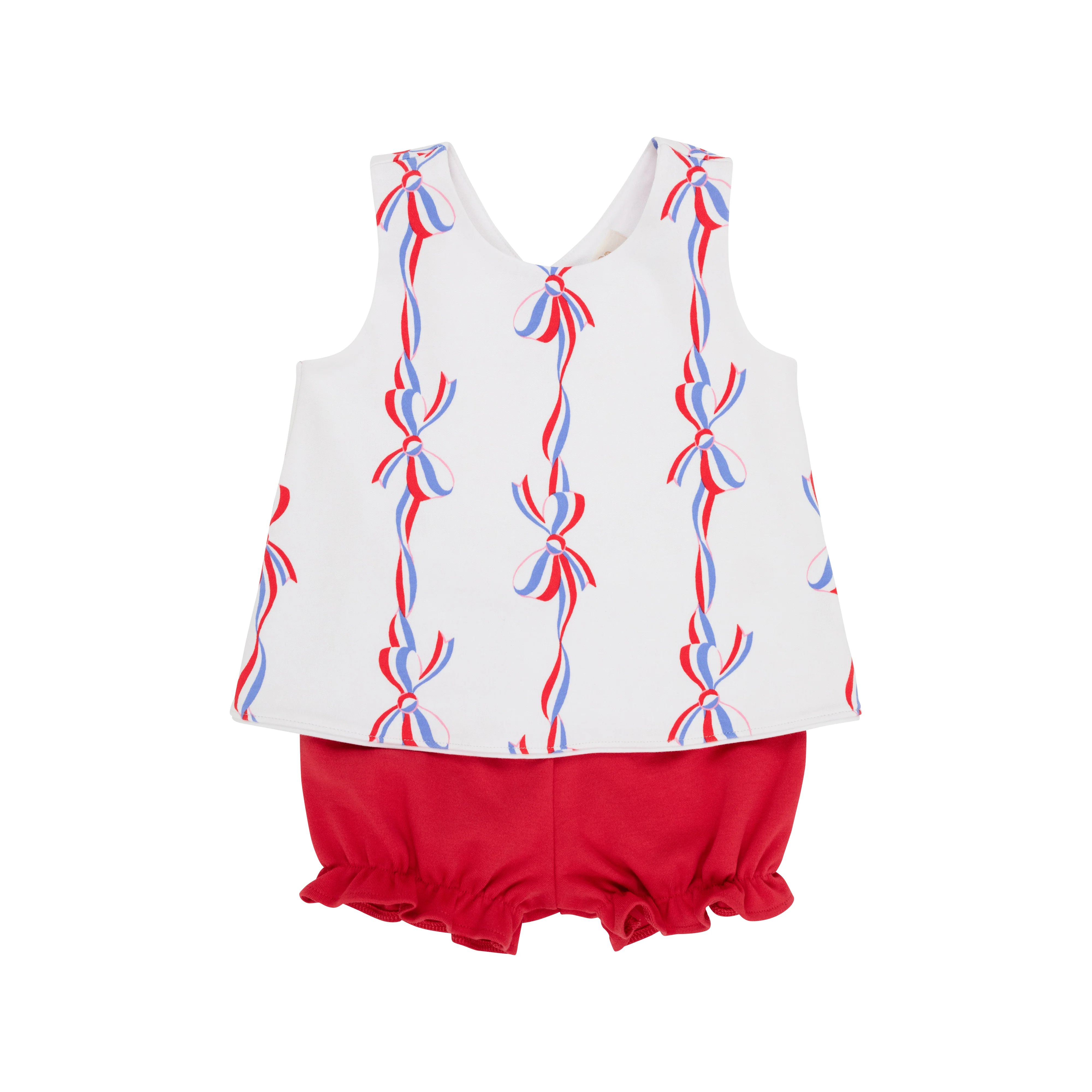 Bettye Bloomer Set - America's Birthday Bows with Richmond Red | The Beaufort Bonnet Company