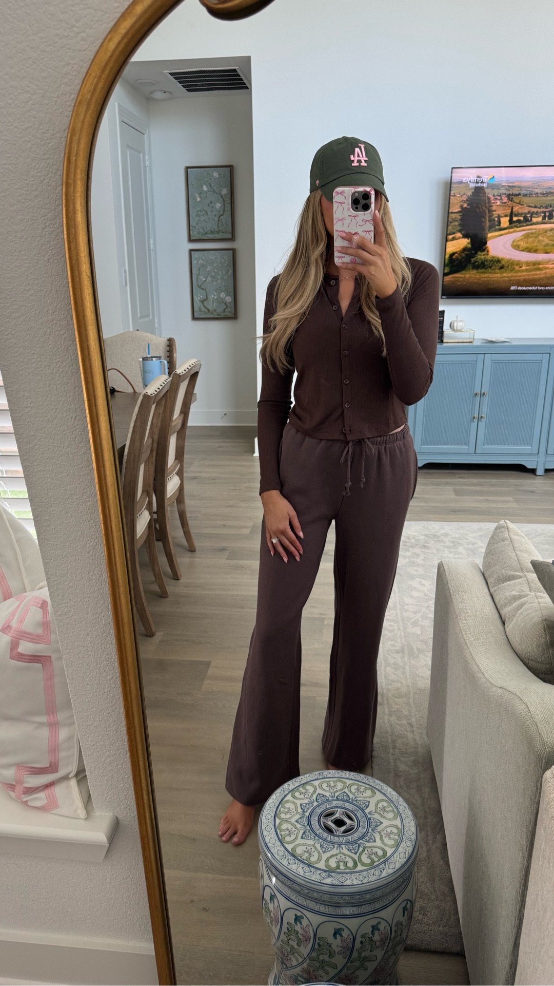 Comfy lounge set from @Target 🤎 Loving this color and the burgundy for fall! 

Fall ootd, lounge set, sweatpants, travel outfit, comfy outfit, matching set




#LTKStyleTip #LTKSeasonal #LTKFindsUnder50