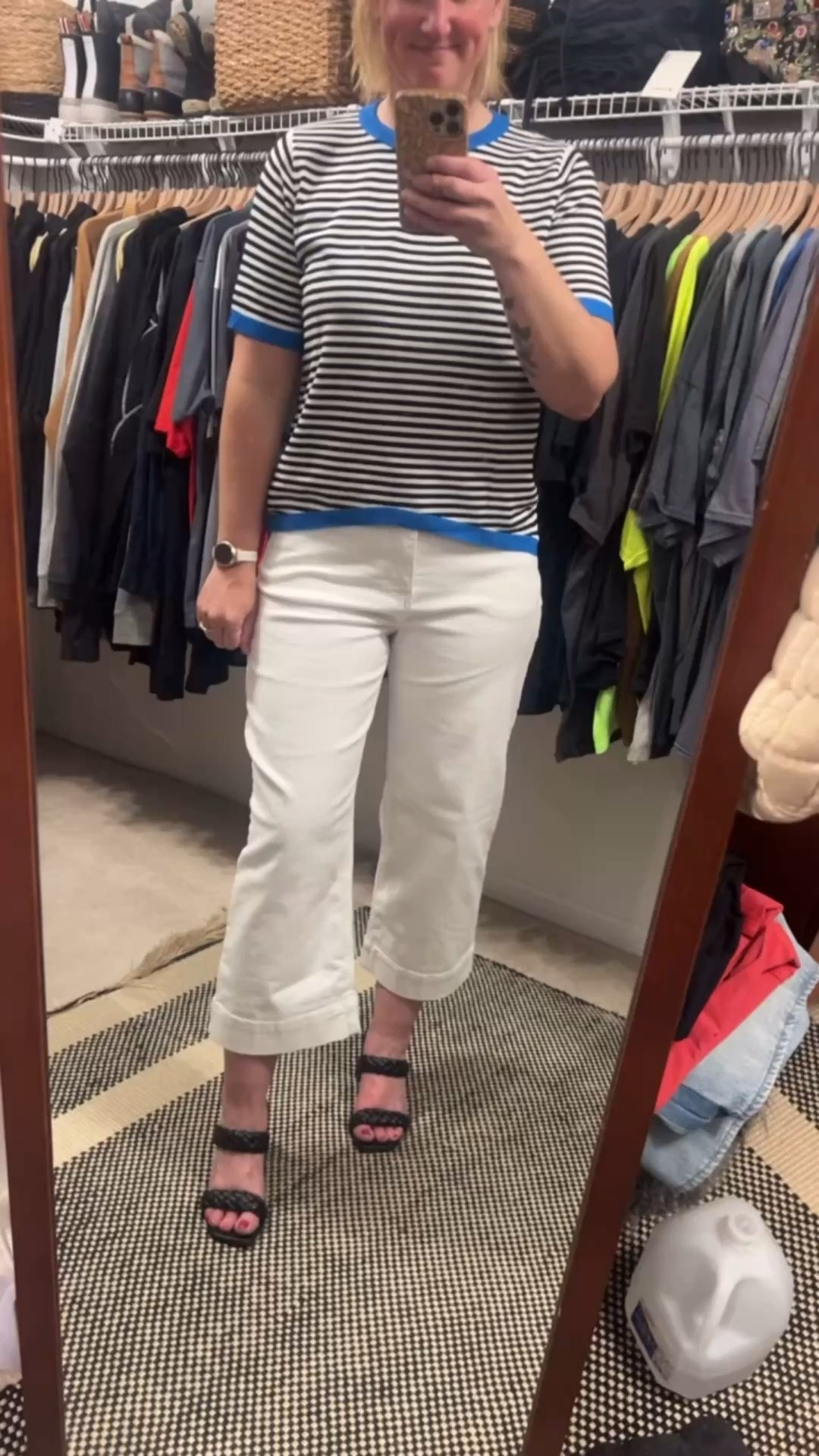 Love these wide leg cropped white jeans - perfect for spring and summer! So comfy and fit TTS

#LTKootd #LTKSaleAlert #LTKgrwm