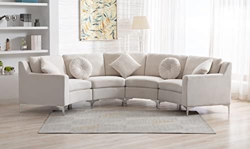 Legend Vansen Velvet Symmetrical Modular U Shaped 4 Seats Sofa Corner Curved couches Sectional, 136" | Amazon (US)