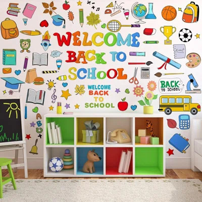 87 Pcs Welcome Back To School Wall Stickers For Classroom Gnome Stickers For First Day Of School Stickers For School Bus Wall Decals For Students Teac | Wayfair North America