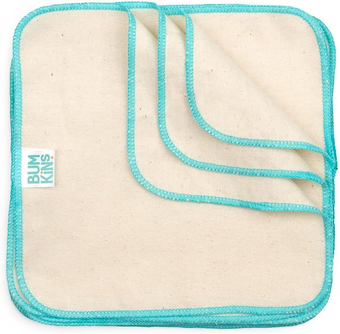 Bumkins Reusable Flannel Baby Wipes, 12 Count, Natural | Amazon (US)