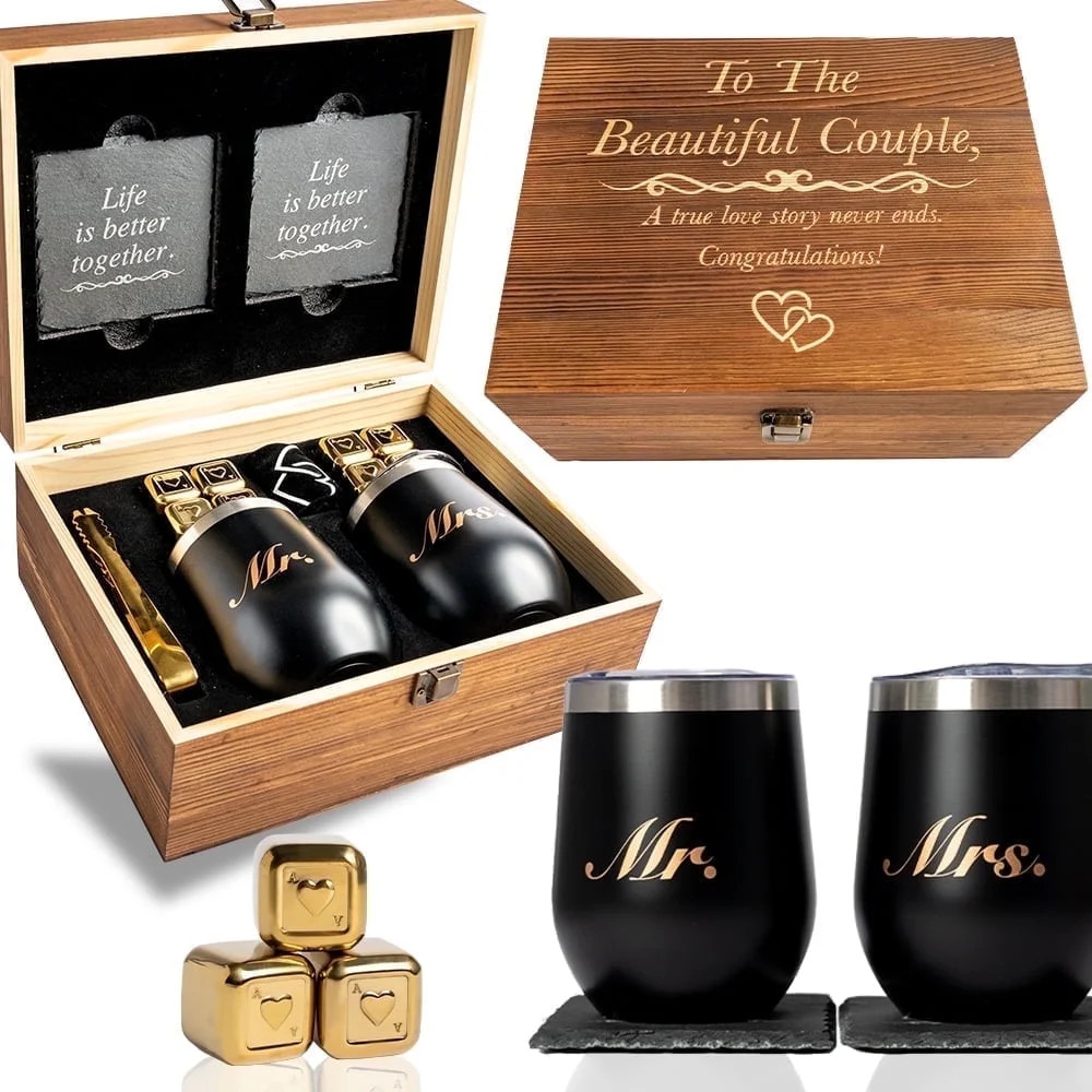 Unique Anniversary Gifts for Couples, Anniversary Wine Tumbler Gift Set, ‘To The Beautiful Coup... | Walmart (US)