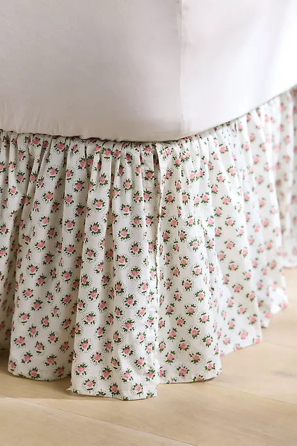 Cotton Percale Printed Bed Skirt | Anthropologie (US)