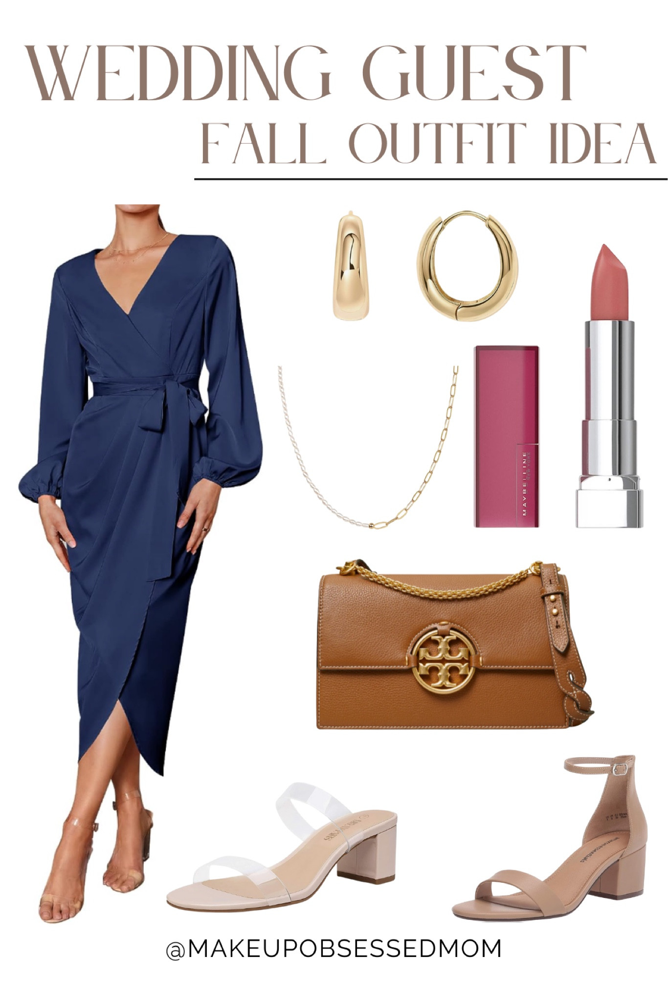 Here's a wedding guest outfit idea you can wear for fall! A figure flattering wrap dress that comes in a few color options with a simple pair of heels. Some good Amazon finds.

#petitefashion #fashionfinds #formalwear #outfitinspo

#LTKstyletip #LTKFind #LTKwedding