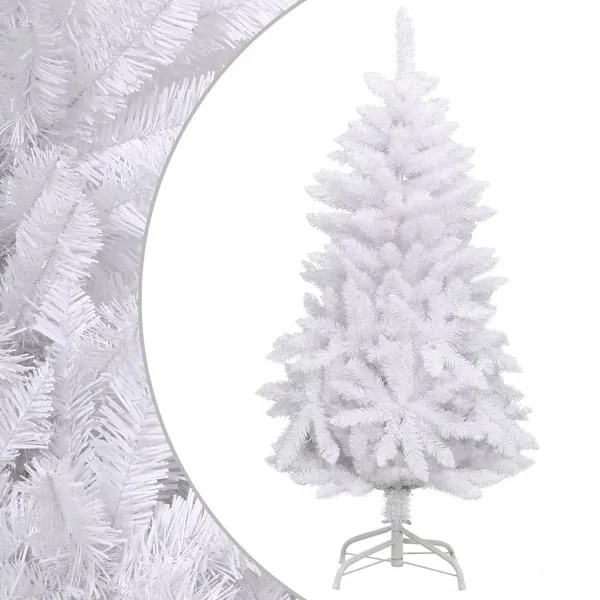 vidaXL Artificial Hinged Christmas Tree with Flocked Snow 94.5" - 4 Foot - White | Bed Bath & Beyond