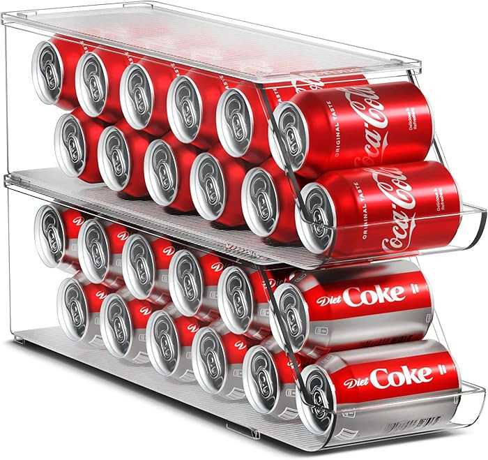 Sorbus Soda Can Organizer for Refrigerator Stackable Can Holder Dispenser with Lid for Fridge, Pa... | Amazon (US)