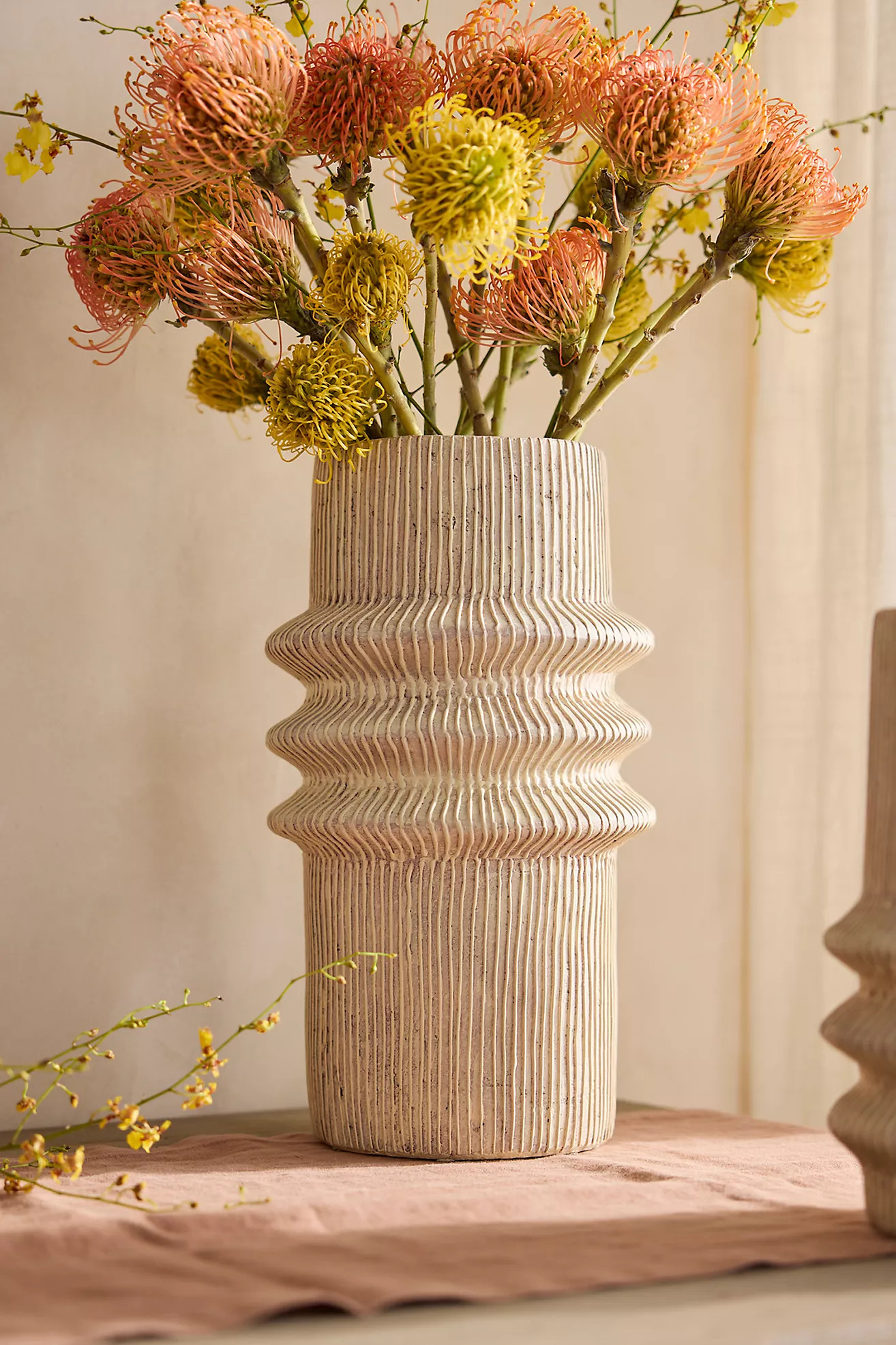 Rippled Pillar Ceramic Vase | Anthropologie (US)