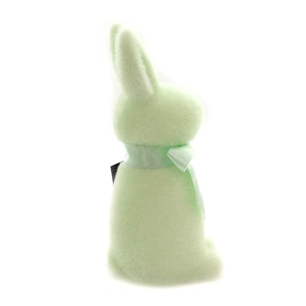 Easter 6.0" Flocked Button Nose Rabbit Blue Spring Decoration Bunny Fuzzy  - | Target