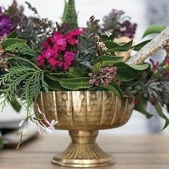 Afloral Distressed Gold Metal Compote Bowl - 8" Wide | Amazon (US)