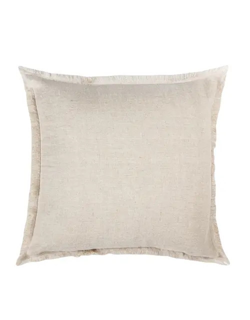 Anaya Natural Beige Fringe So Soft Linen Pillows with Down Alternative Insert at Nordstrom, Size 26X26 | Nordstrom
