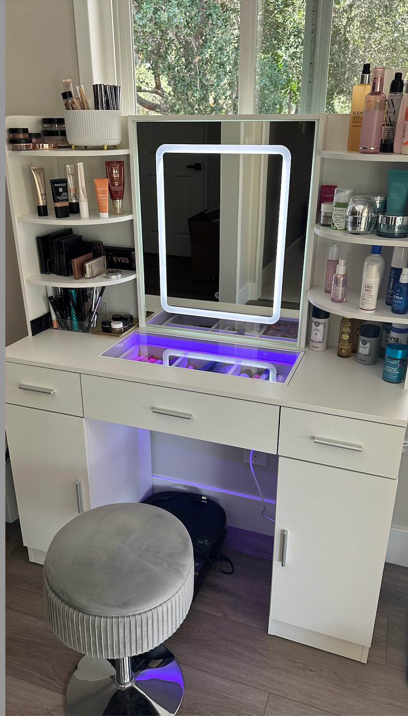 When you are a skincare and makeup junkie, you need a vanity desk! This one is amazing! So much storage and love the LED lights!  

 #LTKOver40 #LTKHome #LTKBeauty