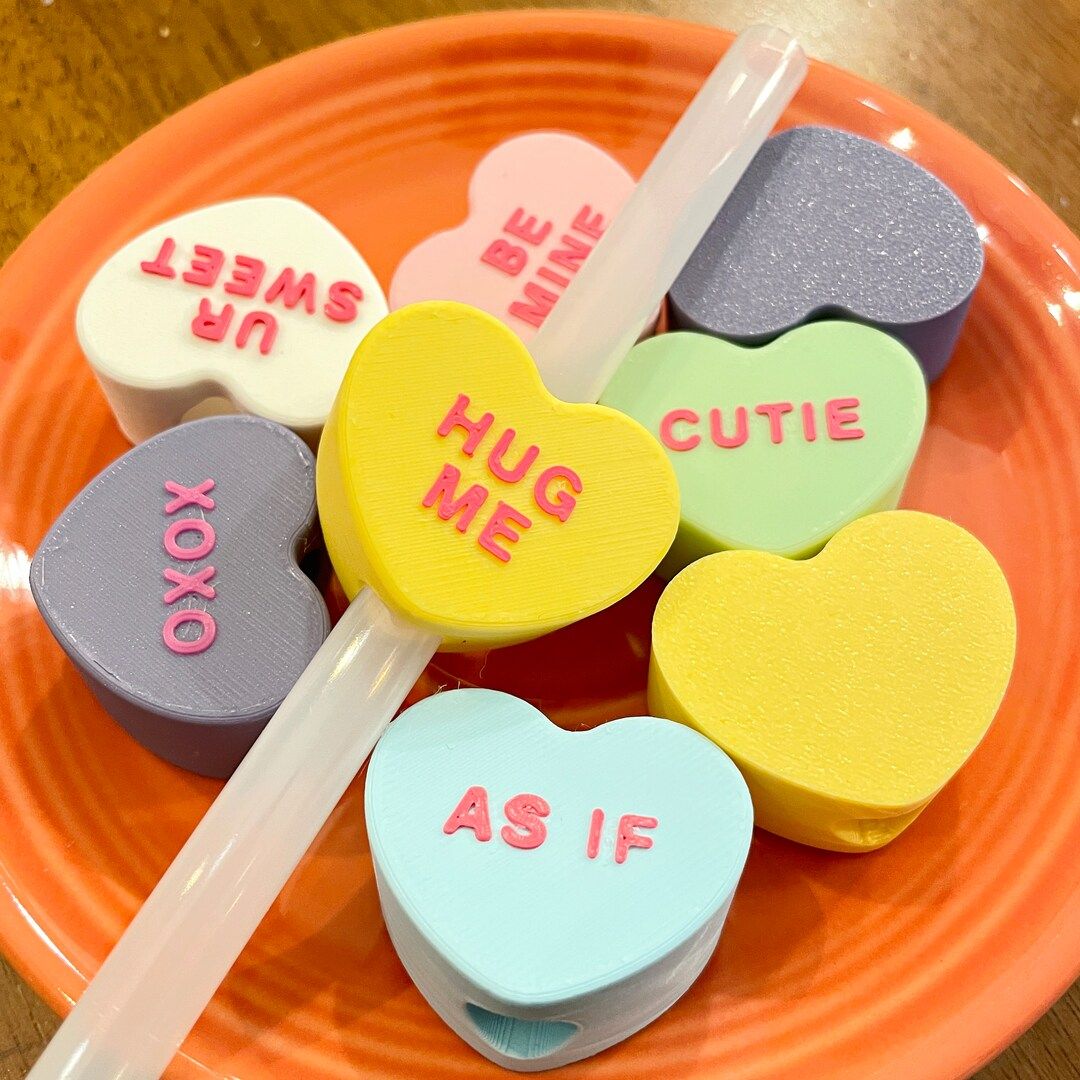Conversation Heart Straw Toppers. Valentines Day Gift. Fits Standard & Stanley Cups. - Etsy | Etsy (US)