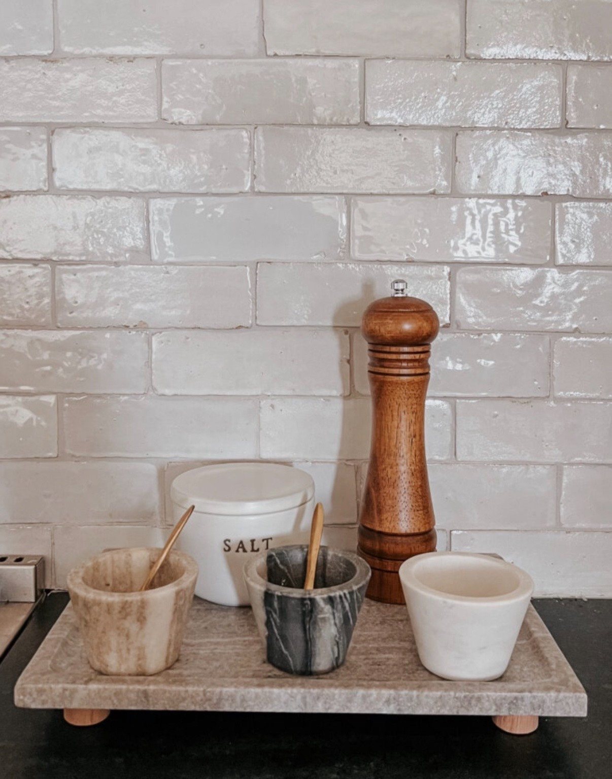 Have been using this marble tray next to my stove top for the last couple of years and love it. Back in stock!