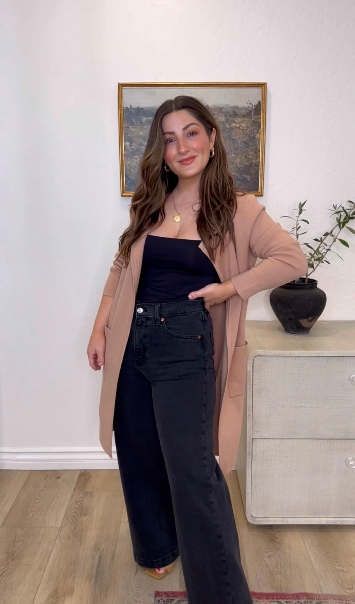 ON SALE! 

Cardigan size small 
Use code: 7JJVLY57

Jeans size 28 petite 

5'0" 140lbs 

 #LTKootd #LTKSaleAlert #LTKPetite