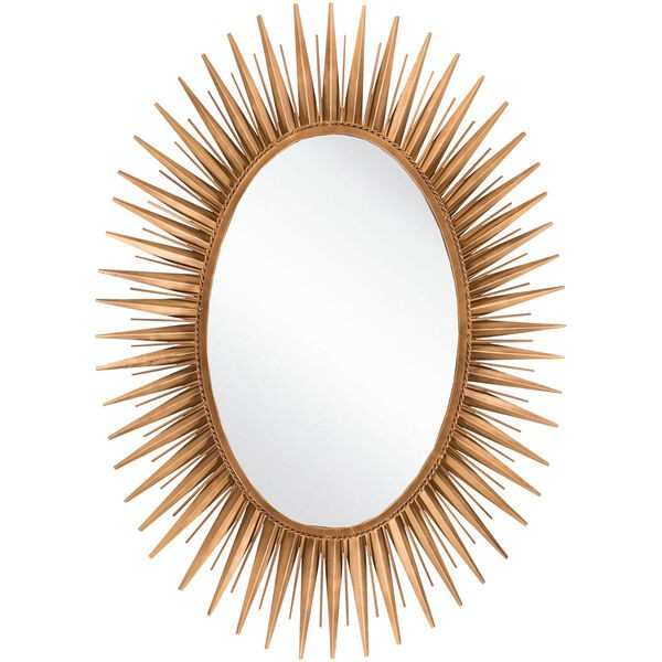 Warren Antique Gold Decorative Oval Mirror | Bellacor