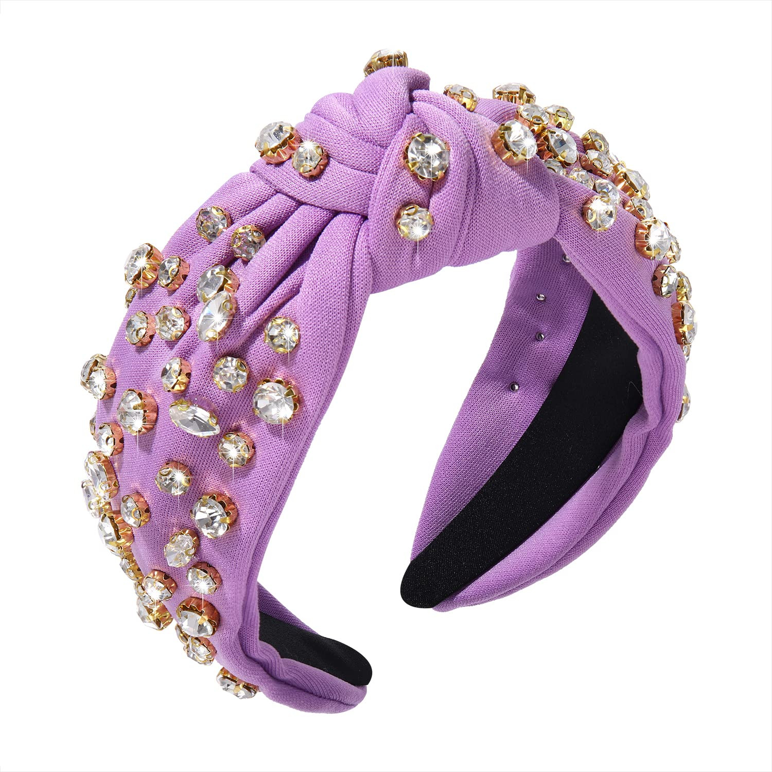 Crystal Knotted Headband for Women Crystal Embellished Wide Top Knot Headband Women's Fashion Hea... | Amazon (US)