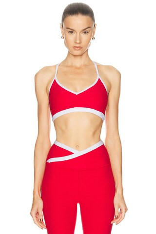 Beyond Yoga Spacedye Outlines Bra in Red | FWRD 