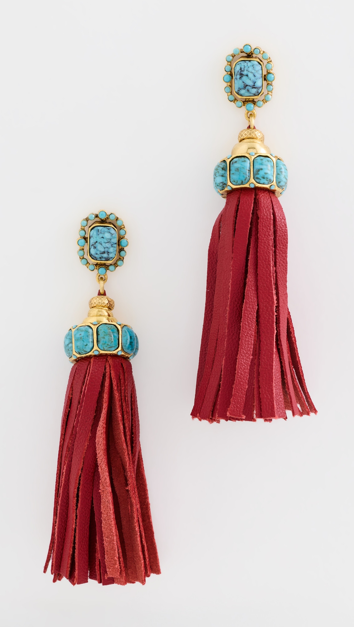 Elizabeth Cole Ponsie Earrings Red Turquoise One Size | Shopbop