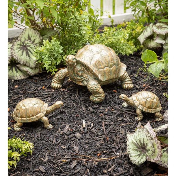 Tortoise Family Resin Garden Accents Statue | Wayfair North America
