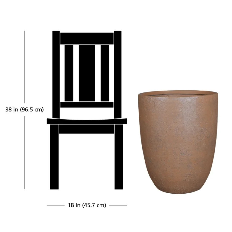 Better Homes & Gardens 18 inch Tall Planter Terra Plant Pot, Volcanic Finish Design with Drainage... | Walmart (US)