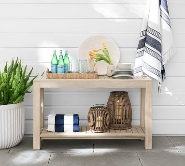 Indio Eucalyptus Rectangular Outdoor Console Table (51") | Pottery Barn (US)