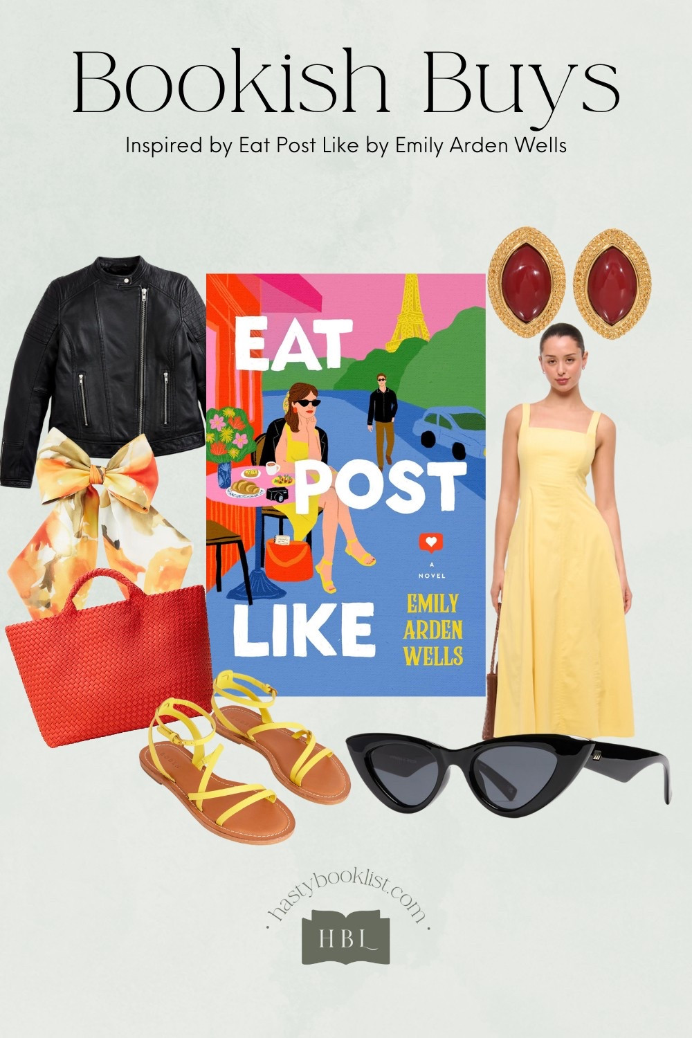 Wearing a yellow sundress with matching yellow sandals—sunshine bottled into an outfit—should say soft and sweet. But pair it with a black moto jacket, exaggerated cat-eye sunglasses, a dainty floral hair bow, and earrings bold enough to stop traffic, and suddenly, you’re not just dressing up—you’re stepping into your Cassie Brooks era.

Just like in Eat Post Like by Emily Arden Wells, this ensemble tells the story of a woman at the edge of transformation. Cassie starts her journey buttoned-up, driven by ambition and structure, life ordered around billable hours and neatly made plans. But when the unexpected knocks the wind out of her—when James is gone, and everything safe and certain vanishes—she finds a glimmer of her future in the most unlikely place: his secret foodie diary.
That yellow sundress? It’s your softness, your vulnerability, your willingness to feel everything deeply—even the heartbreak. The floral bow? A tribute to the girl who still believes in joy. But the moto jacket? That’s your edge, your survival, your resilience. It’s what you throw on when life breaks your heart and you dare to keep showing up anyway. And those sunglasses and earrings? That’s your transformation in progress. Bold. Dramatic. Unapologetically you.

In this outfit, you’re the woman who takes the grief and turns it into something brave. You say yes to the table for one in Rome. You take the meeting in Paris. You post the review. You try the thing you never thought you were allowed to want. Like Cassie, you're learning that it’s okay to rewrite the plan. That sometimes, the real love story is the one where you fall in love—with your own voice, your own hunger, your own life.

So go ahead. Tie the bow. Zip the jacket. Step into your yellow. And remember: you are the main character.

#LTKTravel #LTKWorkwear #LTKStyleTip