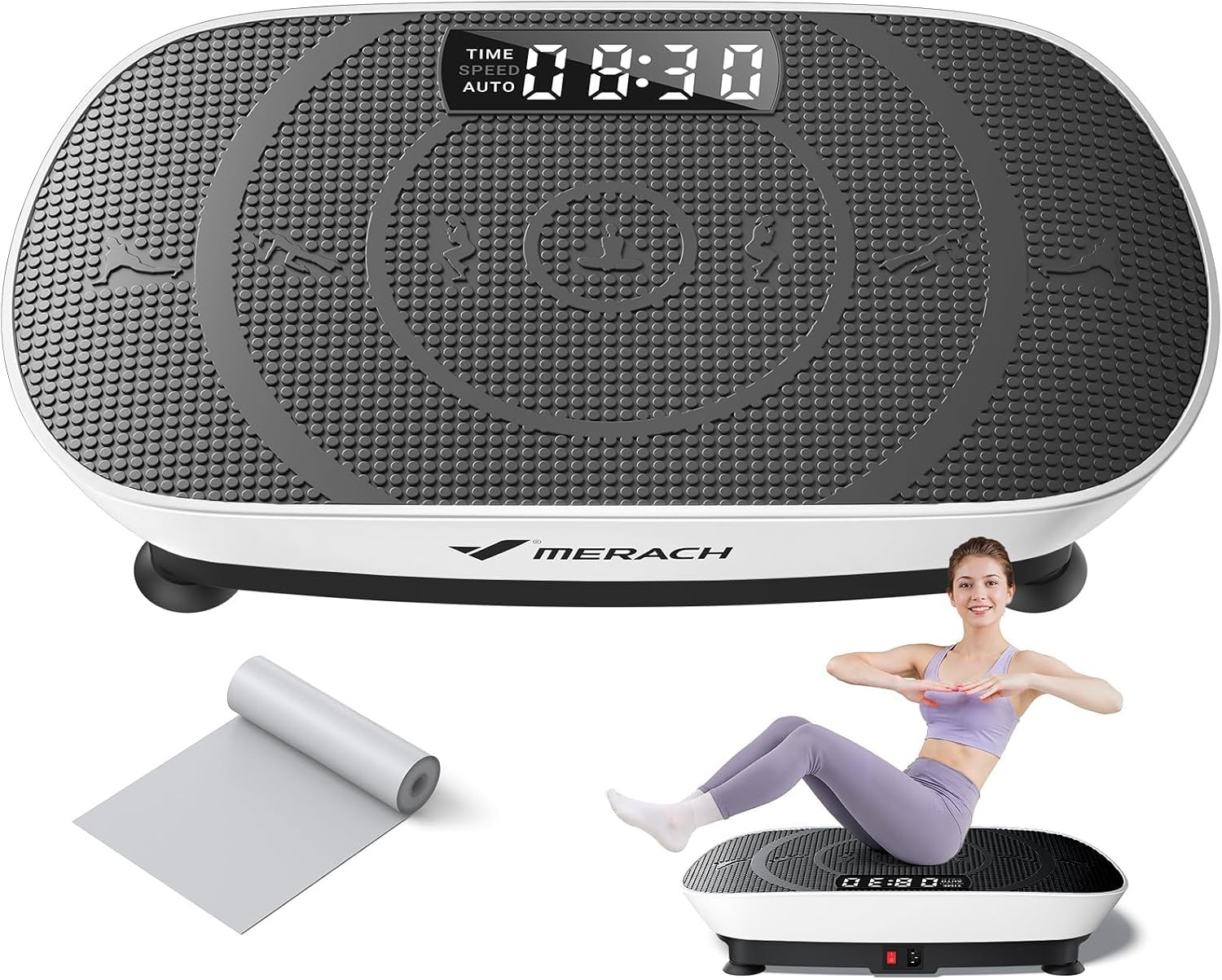 MERACH CV30 Pro Curved Vibration Plate Exercise Machine, Powerful & Quiet | Amazon (US)