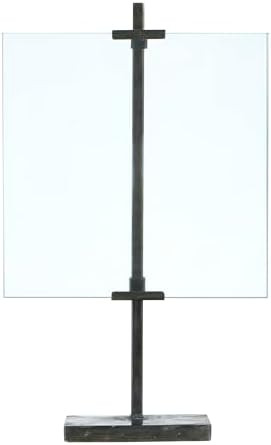 Creative Co-Op 10 in x 16.75 in Black Adjustable Metal Stand and Glass Floating Photo Frame | Amazon (US)