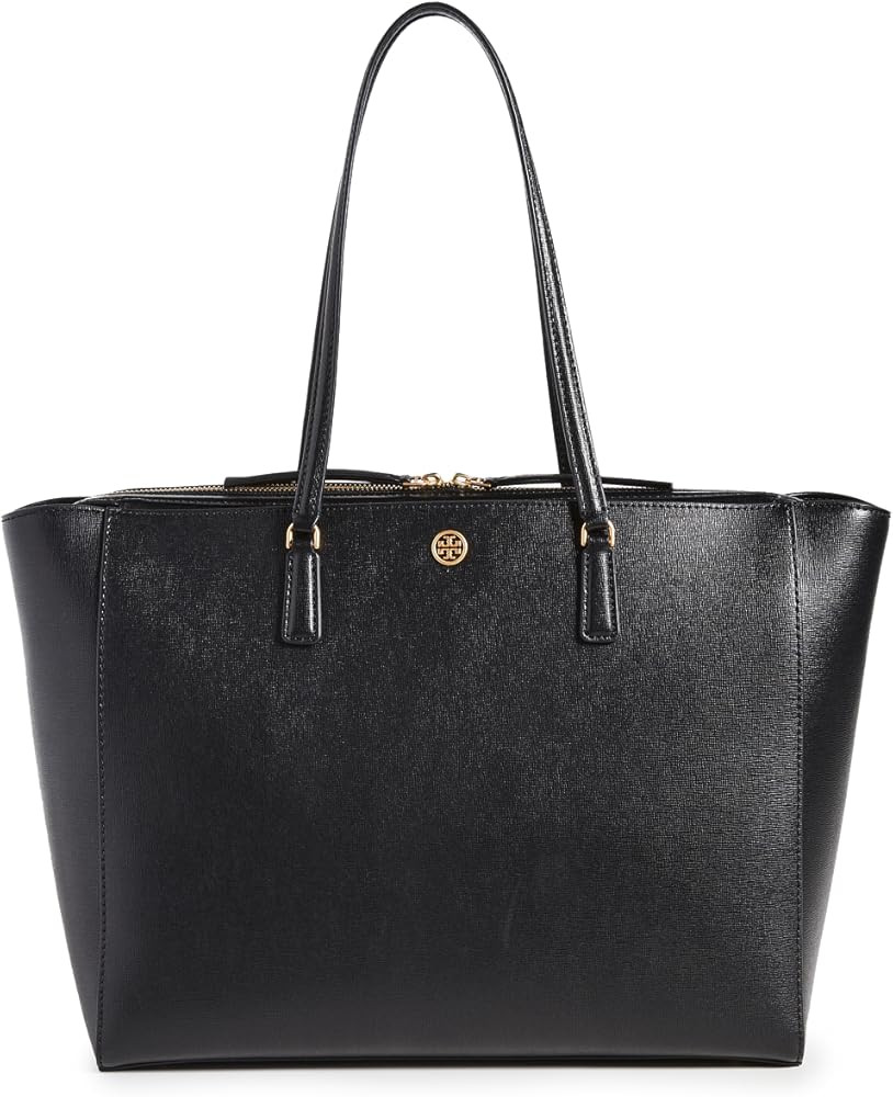 Tory Burch Women's Robinson Tote, Black, One Size | Amazon (US)