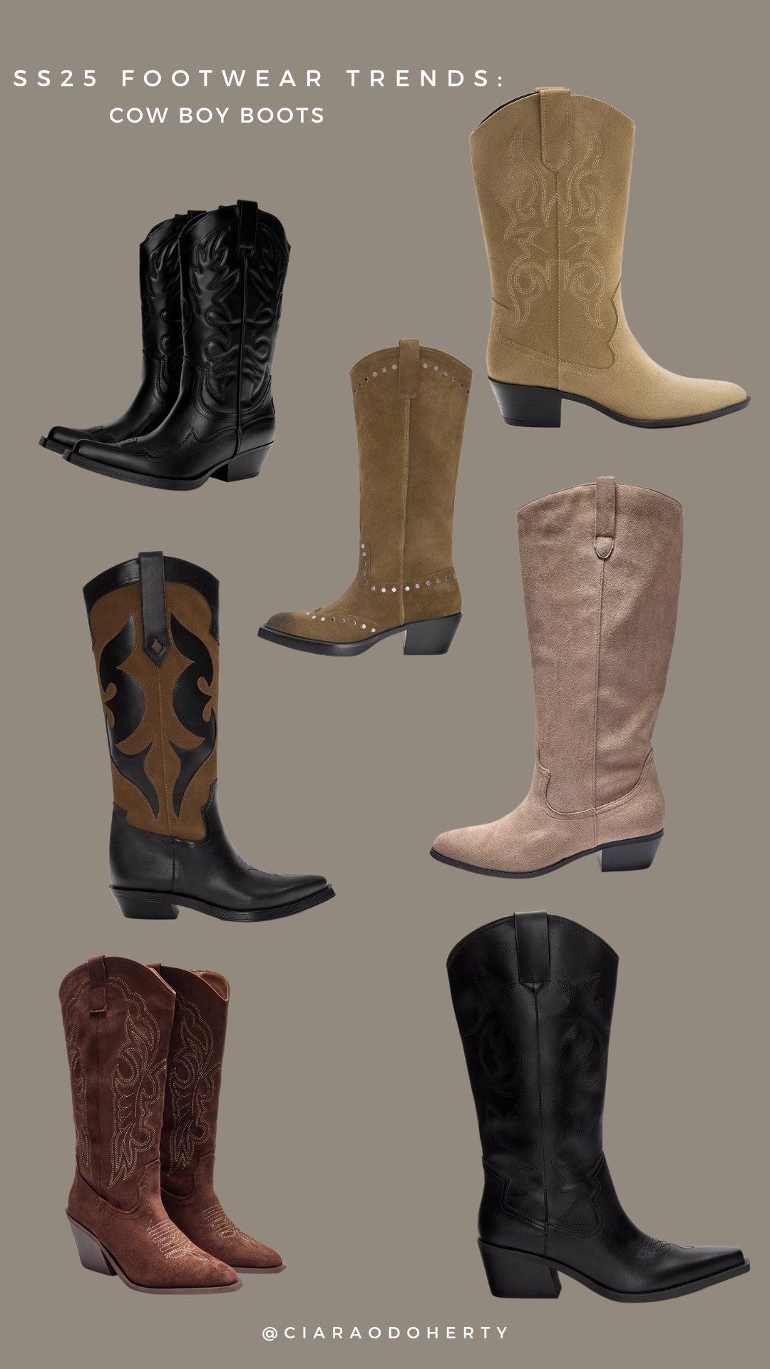 SS 25 shoe trends 
Cowboy boots, suede boots, western boots 

#ltk #ltkeurope #ltkireland