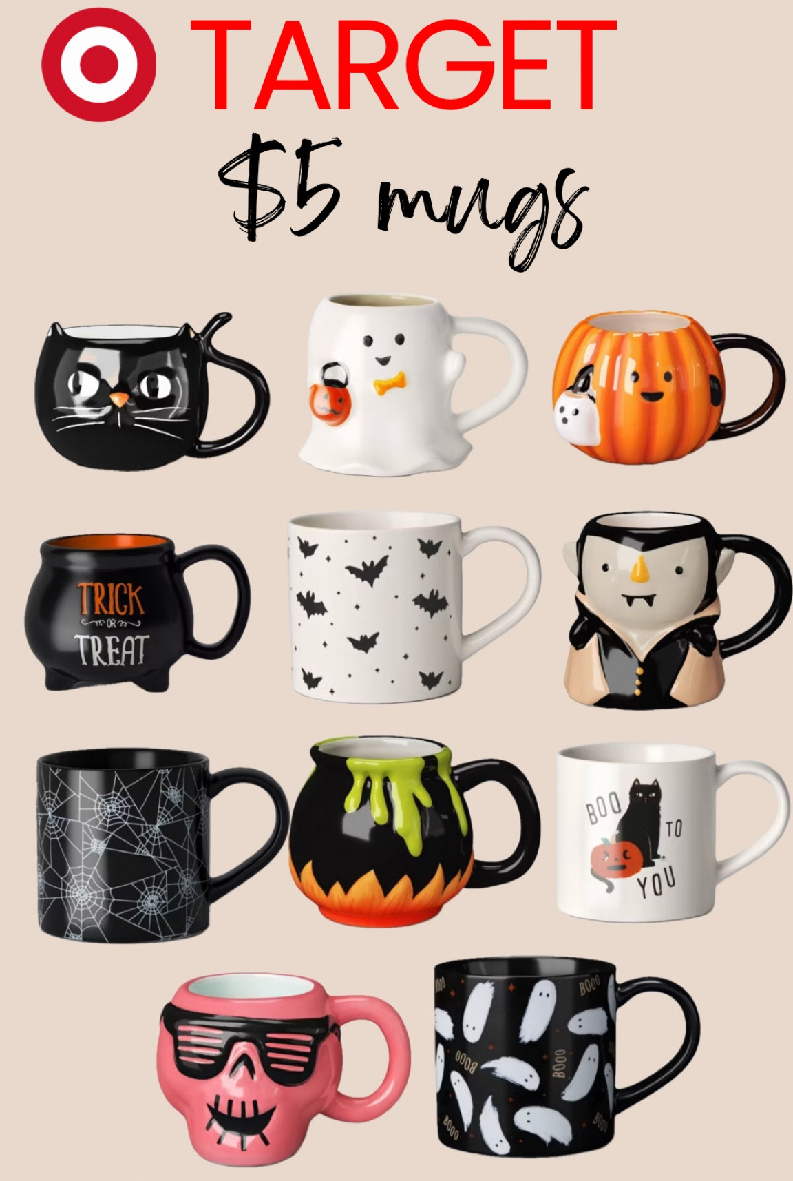 Halloween mugs only $5. There are so many options this year. 

Halloween decor
Target Halloween 
#targethome

#LTKSaleAlert #LTKHome
