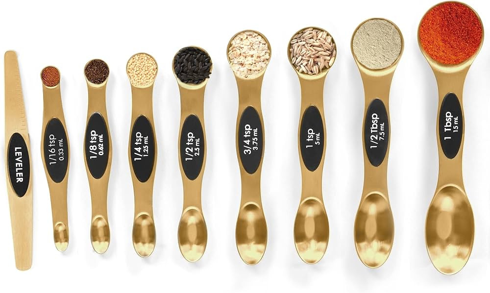 Magnetic Measuring Spoons Set Stainless Steel with Leveler-9pcs Stackable Measuring Cups for Baki... | Amazon (US)