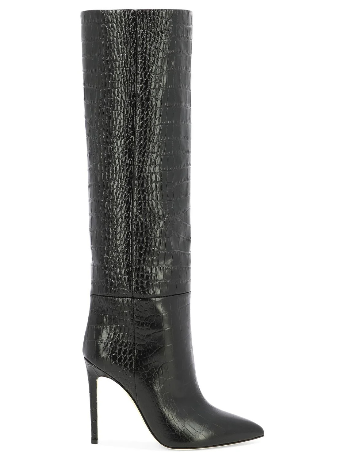 Paris Texas Women's "embossed Croco" Boots in Black | Size 37 | PX133XCOCOCARBONE | LOZURI