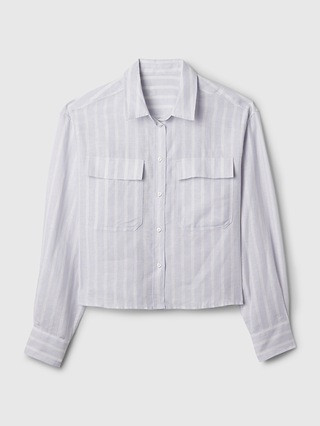 Organic Cotton Poplin Cropped Shirt | Gap | Gap (US)