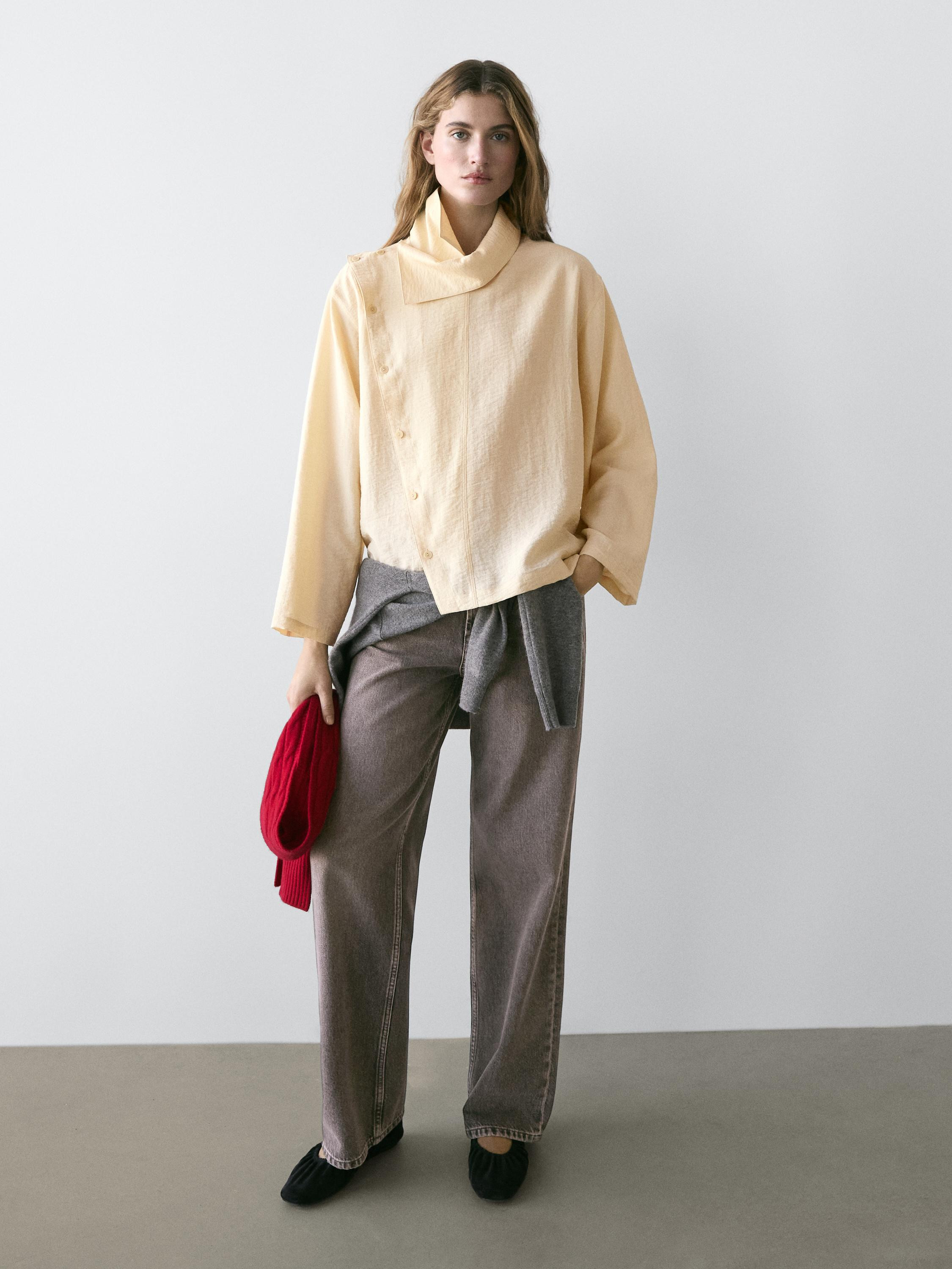 Hemd mit asymmetrischer Knopfleiste | Massimo Dutti DE
