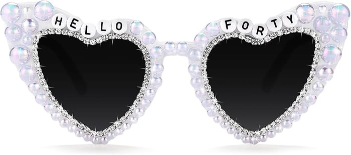Etercycle 40th Birthday Sunglasses, Hello Forty Heart Glasses 40th Birthday Decorations For Women... | Amazon (US)